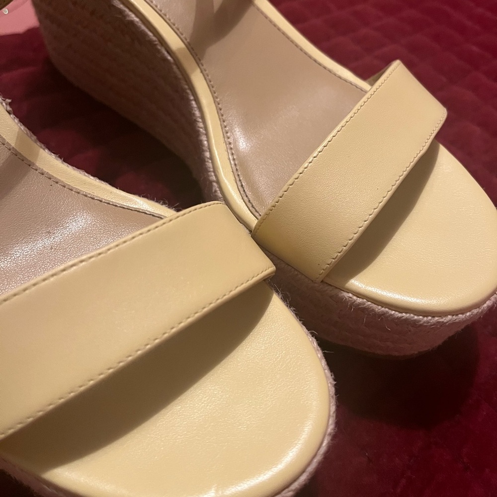 Yellow, Michael Kors wedges, worn once ankle strap - Picture 6 of 7